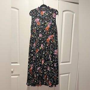 Floral Sleeveless Dress - Black Multicolor